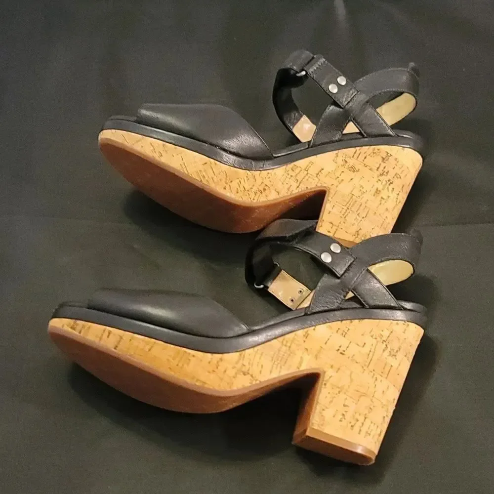 WEDGE PEEP TOE ADJUSTABLE BUCKLE WOMENS SANDAL